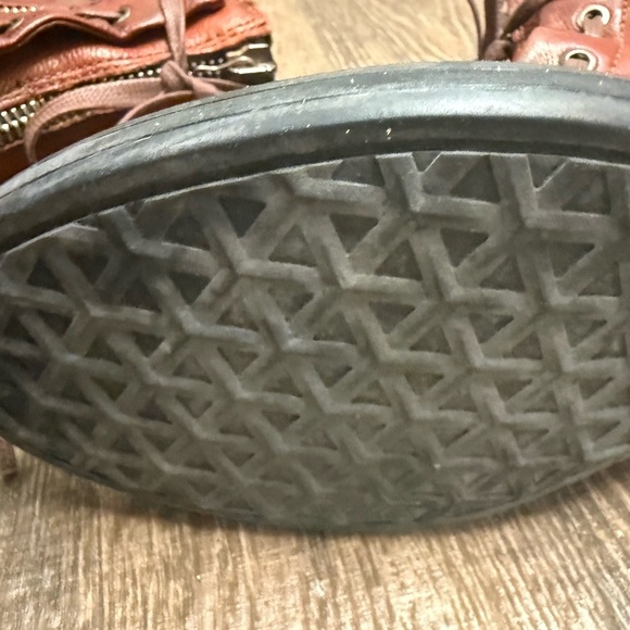 MJUS Sz. 38 (7.5) worn twice!! Brown Leather Ankle Boots zip suede top cognac - Picture 7 of 16